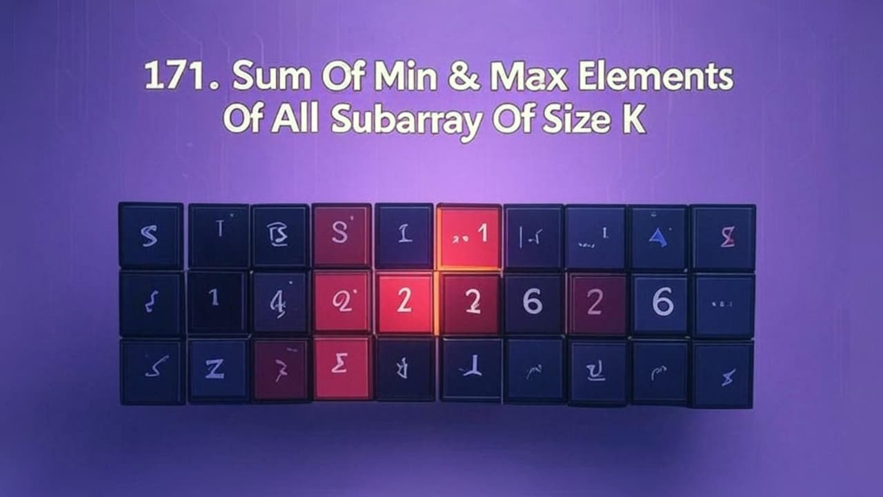 171. Sum Of Min & Max Elements Of All Subarray Of Size K